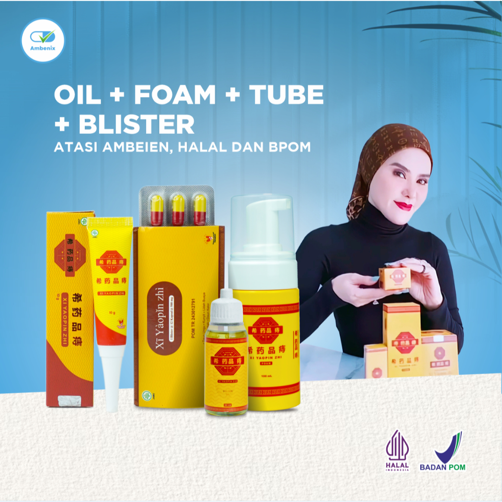 XI YAOPIN ZHI Paket Komplit Oil Foam Tube dan Blister Obat Ambeien Original Cina Ampuh Obati Bab Ber