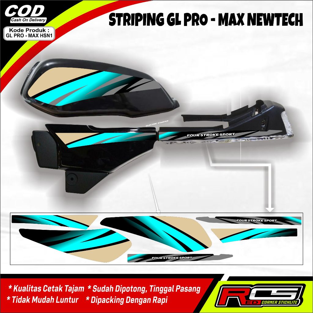 STRIPING HONDA GL MAX / PRO MOTIF ORI - STICKER LIST GL PRO - MAX