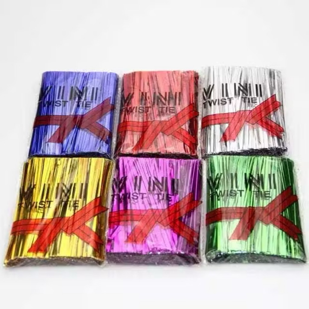

TWIST TIE PITA KAWAT 8 CM ISI 750 / TERMIRAH KAWAT SOUVENIR HIAS / PITA KADO METALIK / TALI PITA PENGIKAT