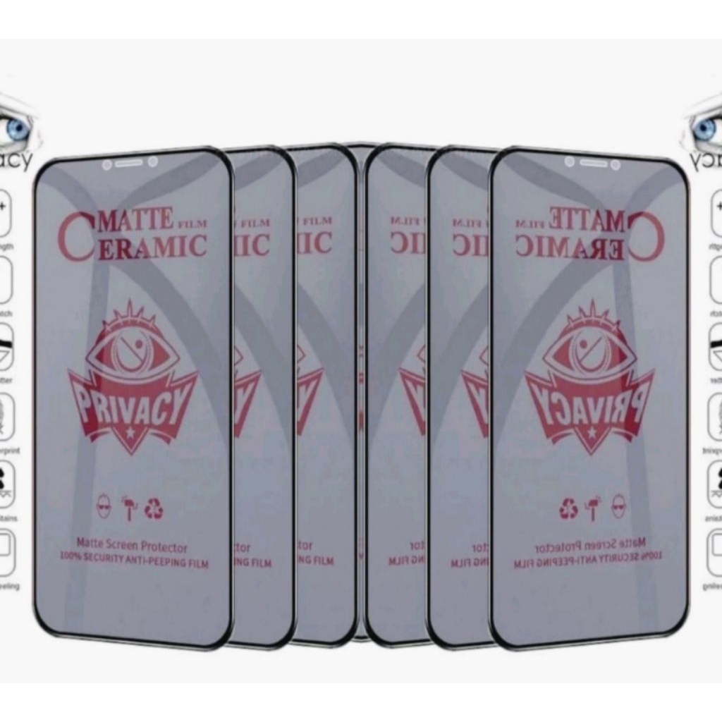 TG ceramic spy hitam privasi type hp oppo Op A1k/Op A3S/Op A5S/Op A7/Op A7N/Op A7x/Op A7x Pro/OPA8/O