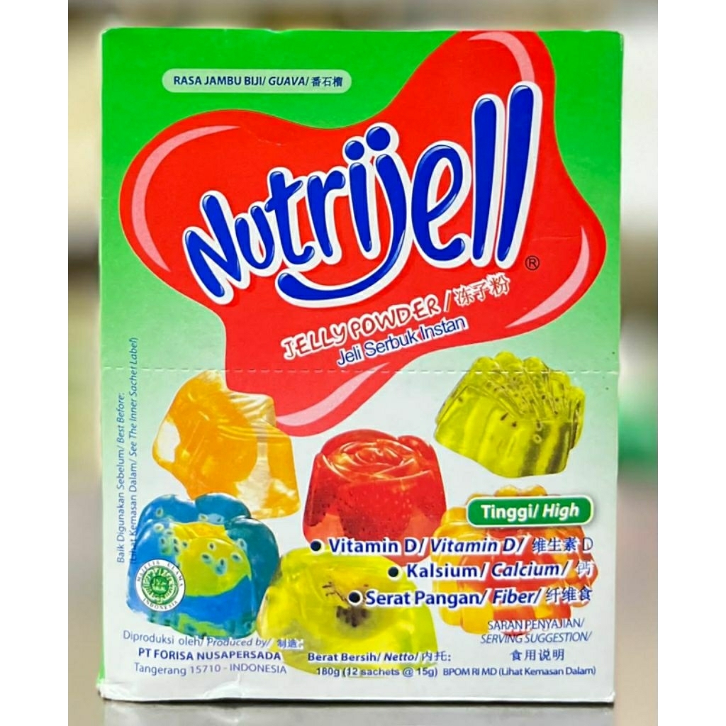 

Nutrijell Rasa Jambu Biji / Guava 15gr 1 Box isi 12 pcs ( Jeli / Jelly Bubuk , Jelly Powder , Bubuk Jelly instan )3