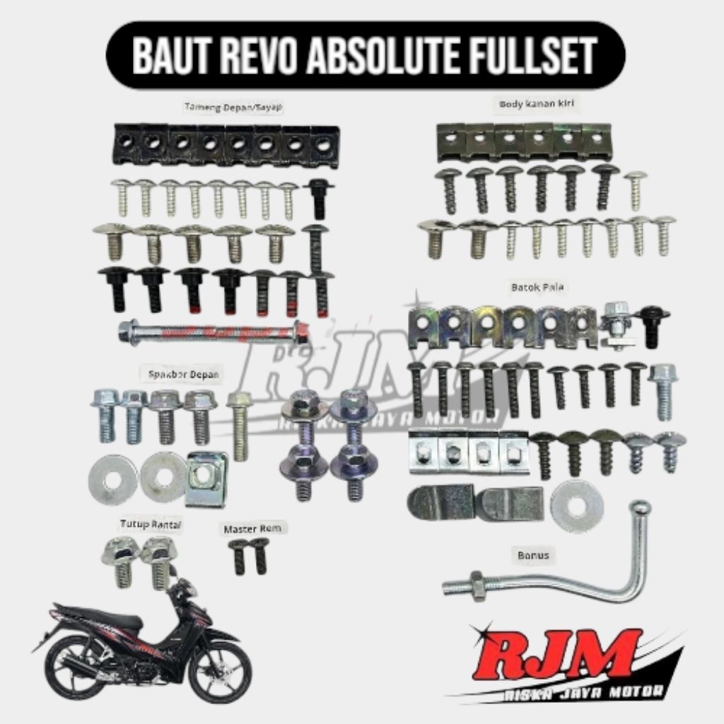 Baut Full Body Revo Absolute Full Set / Baut Honda Revo Absolute Full Body Full Set