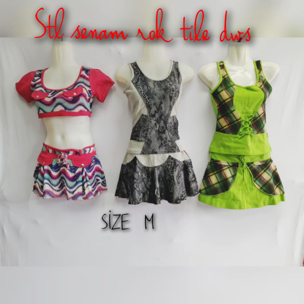 setelan senam rok tile dewasa