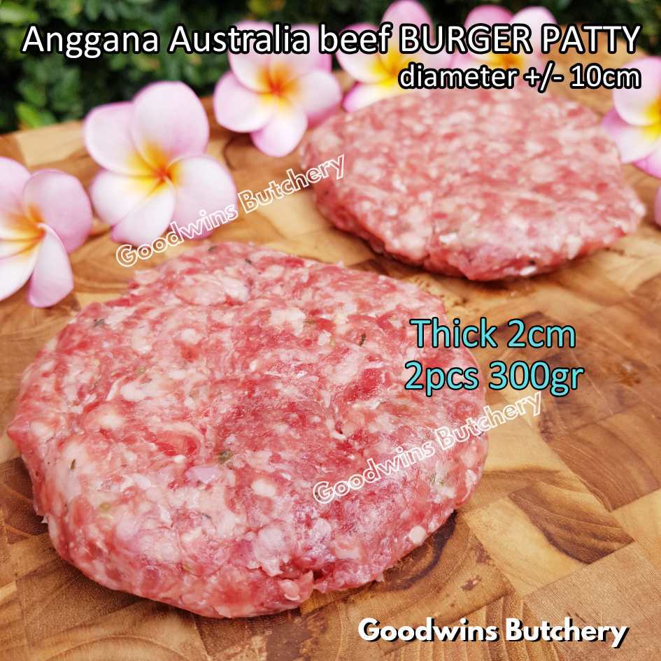 

Anggana Australia beef WAGYU BURGER PATTY seasoned with Italian herbs or plain | beef mince meatball daging giling cincang bakso frozen
