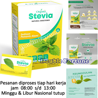 

ORGANA STEVIA NATURAL SWEETENER PEMANIS ALAMI 20gr ( isi 20 sachet X 1g )