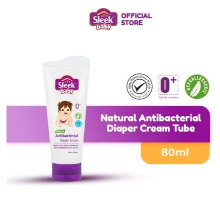 SLEEK BABY - SLEEK BABY NATURAL ANTIBACTERIAL DIAPER CREAM 80ML - DIAPER CREAM SLEEK BABY
