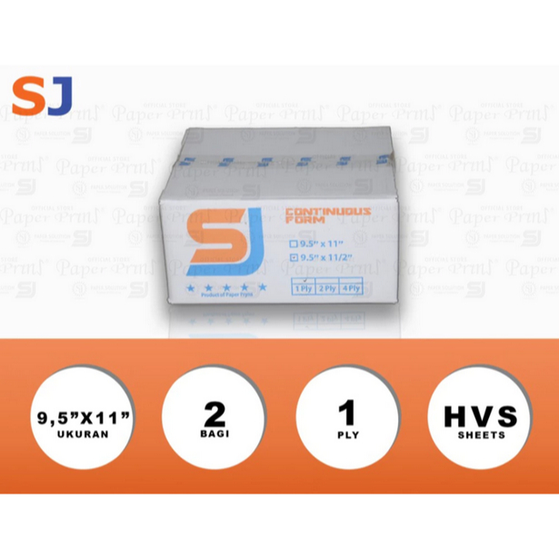 

SJ Orange Kertas Continuous Form 1 PLY HVS 9,5" x 11"/2 (Bagi 2)