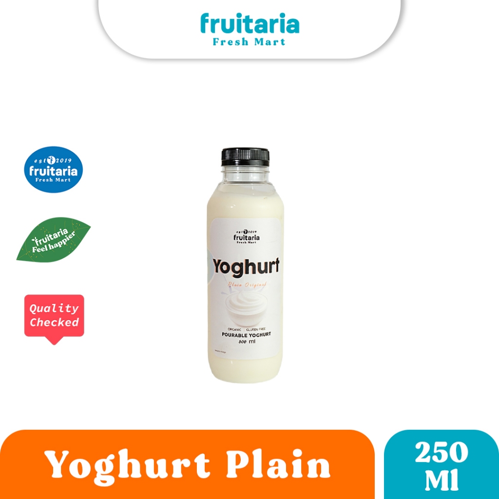 

Yoghurt Plain Original 250 ml | Organic Yoghurt Tanpa Pemanis | Instant Bandung Area