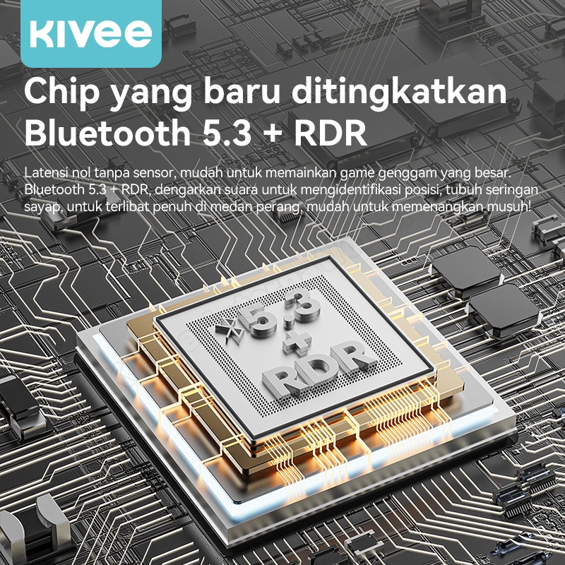 Promo Terbaru Kivee Headphone Wireless Bluetooth Kv-Tw144 Black Headset Music Gaming Hifi 9D Full