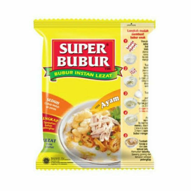 

SUPER BUBUR Rasa Ayam 45gr Bubur Instan Beras Asli Halal Enak Praktis