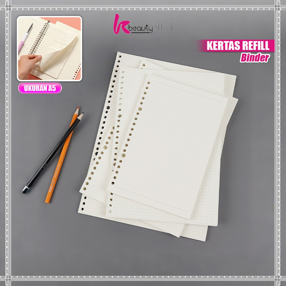 

KB-A106 Loose leaf A5 Isi Ulang 60 Lembar Binder Garis / Refill Notebook Polos Serbaguna / Isi Binder Aesthetic Grid Alat Tulis Stationery