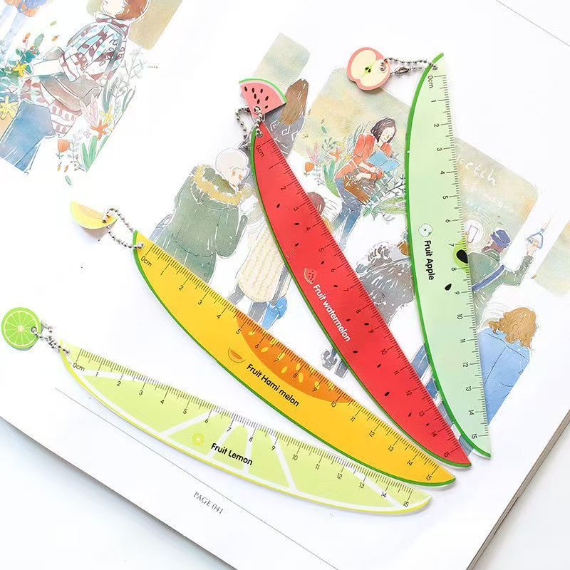 

Cartoon ruler 15cm, cute fruit ruler, children's measuring tool ruler, small and fresh creative stationery, prizes and gifts to be given