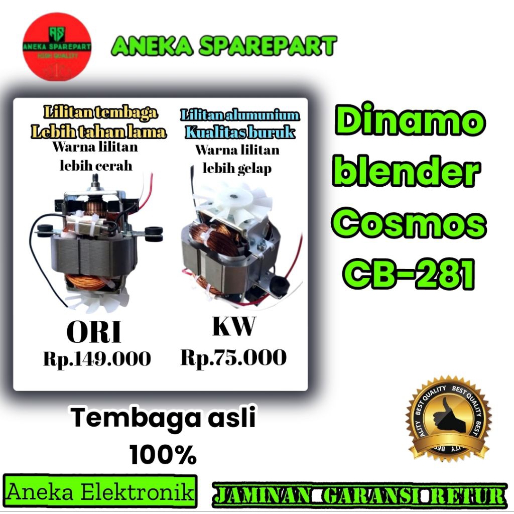Dinamo Motor mesin blender Cosmos CB 281 G/CB 282 G /set Dinamo blender Cosmos