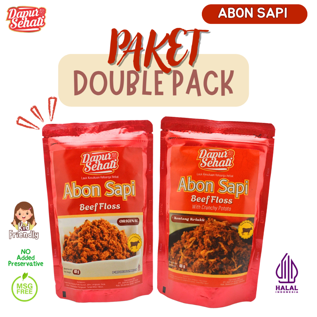 

Double Pack - Abon Sapi PREMIUM Dapur Sehati 100% Daging Sapi Asli Cocok BuatMPASI