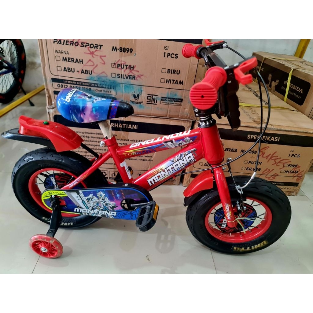 Sepeda Anak Sepeda BMX 12 inch MONTANA ( BAN JUMBO 3.0 ) ( Merah / Red )