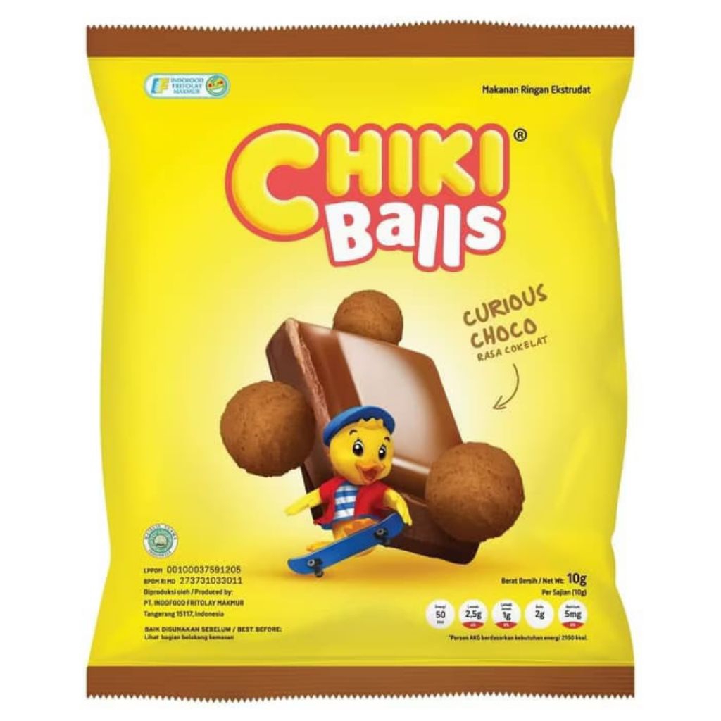 

Snack Chiki ball rasa coklat rentengan iisi 10 pcs