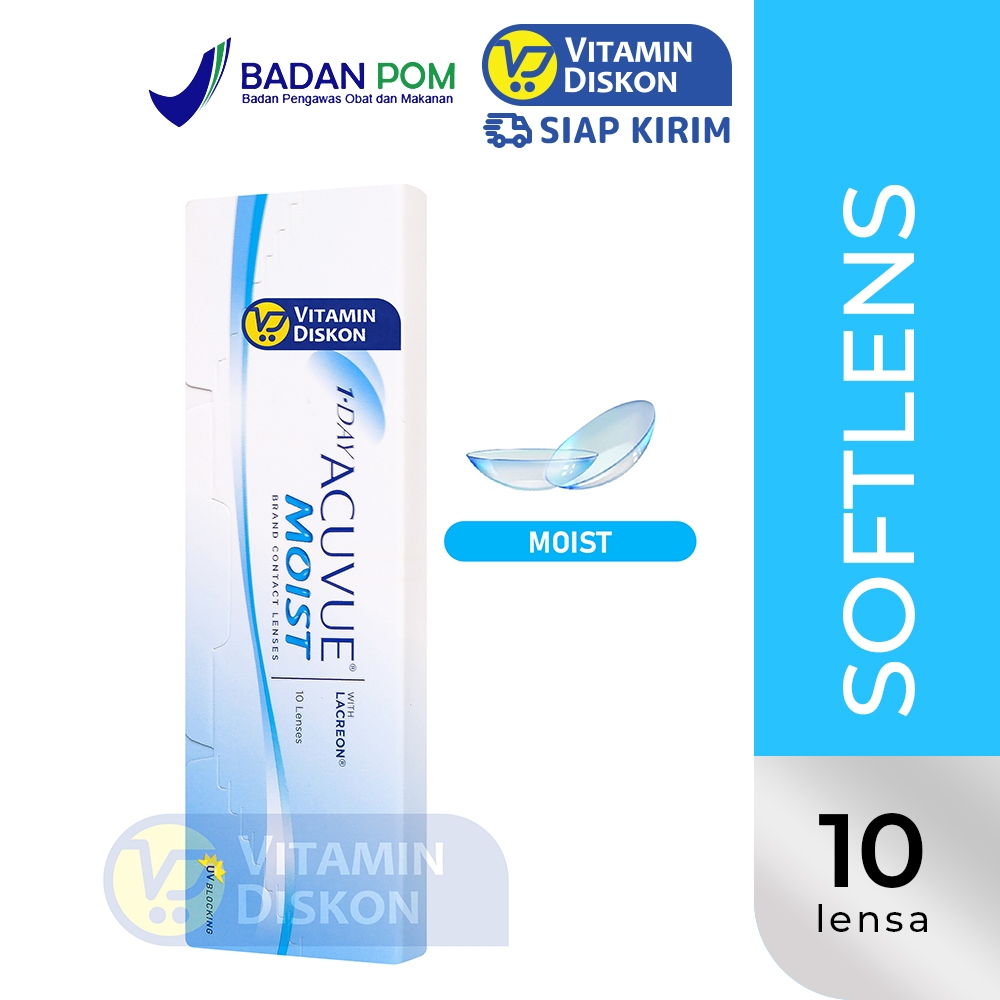 ACUVUE 1 DAY MOIST 5 PAIRS/10 PCS | Lensa Kontak, Soflens Harian, Soflens Minus