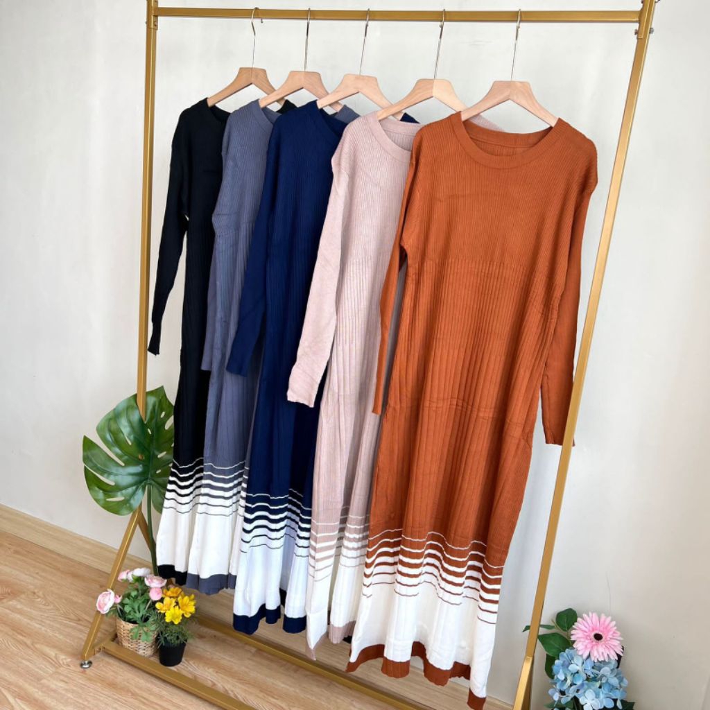 Gamis Knit Import Premium Kode 3327