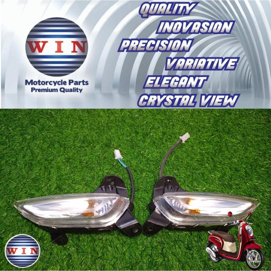 WIN - Lampu Sen Depan Scoopy FI K16 2013 2014 2015 2016 Include Socket dan Bohlam Sein RIting Depan 