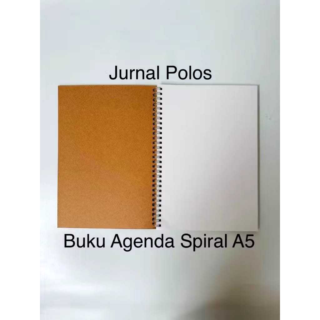 

[Whispers] Notebook Spiral Garis & Polos A5/B5 Cover Coklat Polos Bisa Custom Buku Catatan / Diary