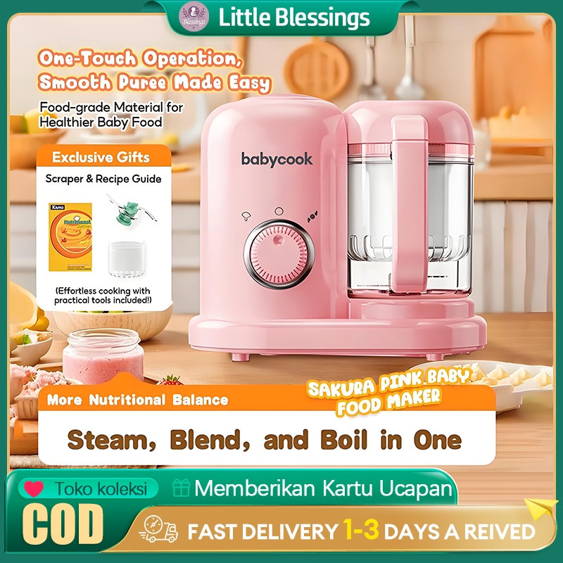 [GRATIS ONGKIR] Blender MPASI Bayi 6 in 1 - Alat Masak Makanan Bayi Otomatis, Praktis, Cepat Halus,