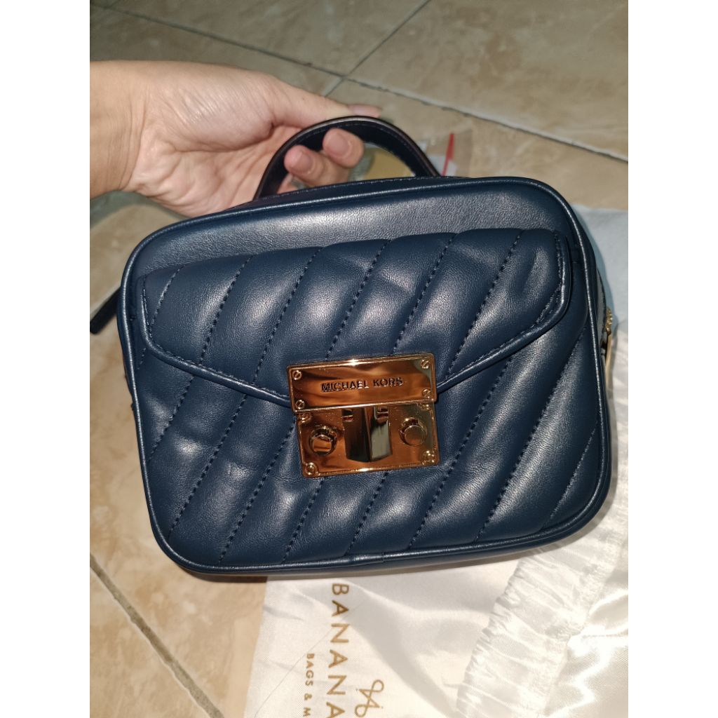 TAS MICHAEL KORS / ROSE SMALL TOP HANDLE CROSSBODY BAG , Warna Navy