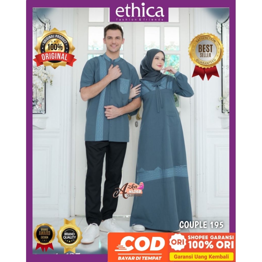 ETHICA Baju Couple Muslim Elfa 195 Ethica Original - Baju Couple Lebaran - Baju Couple Kondangan - B