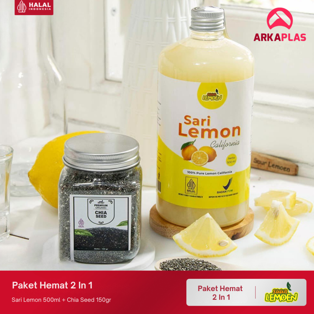 

Paket Hemat Sari Lemon California 500ml dan Chia Seed 150gr Suur Lemoen By ARKAPLAS