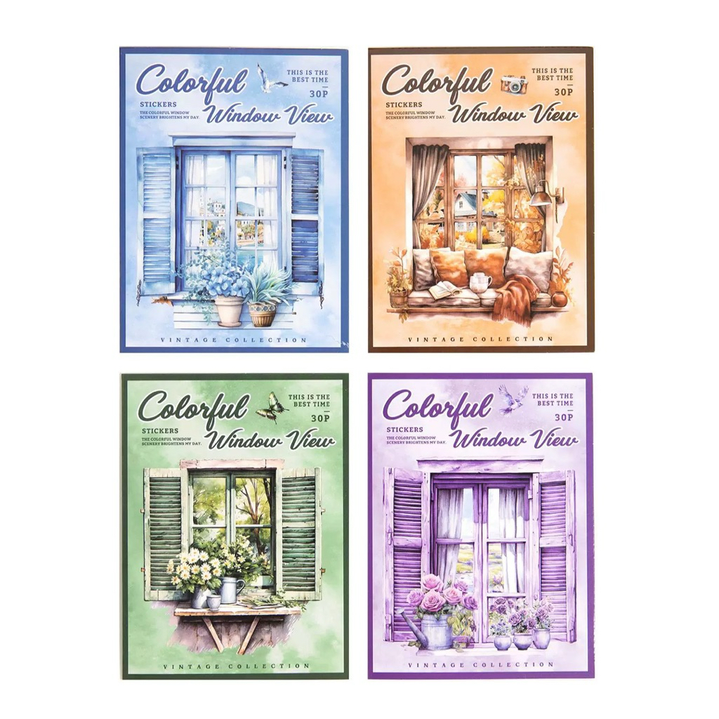 

{ SAMPLE } COLORFUL WINDOW VIEW STICKER SET