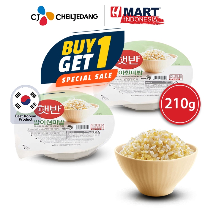 

CJ HETBAHN SPROUTED BROWN RICE - NASI MERAH BERTUNAS INSTAN KOREA 210G BUY 1 GET 1