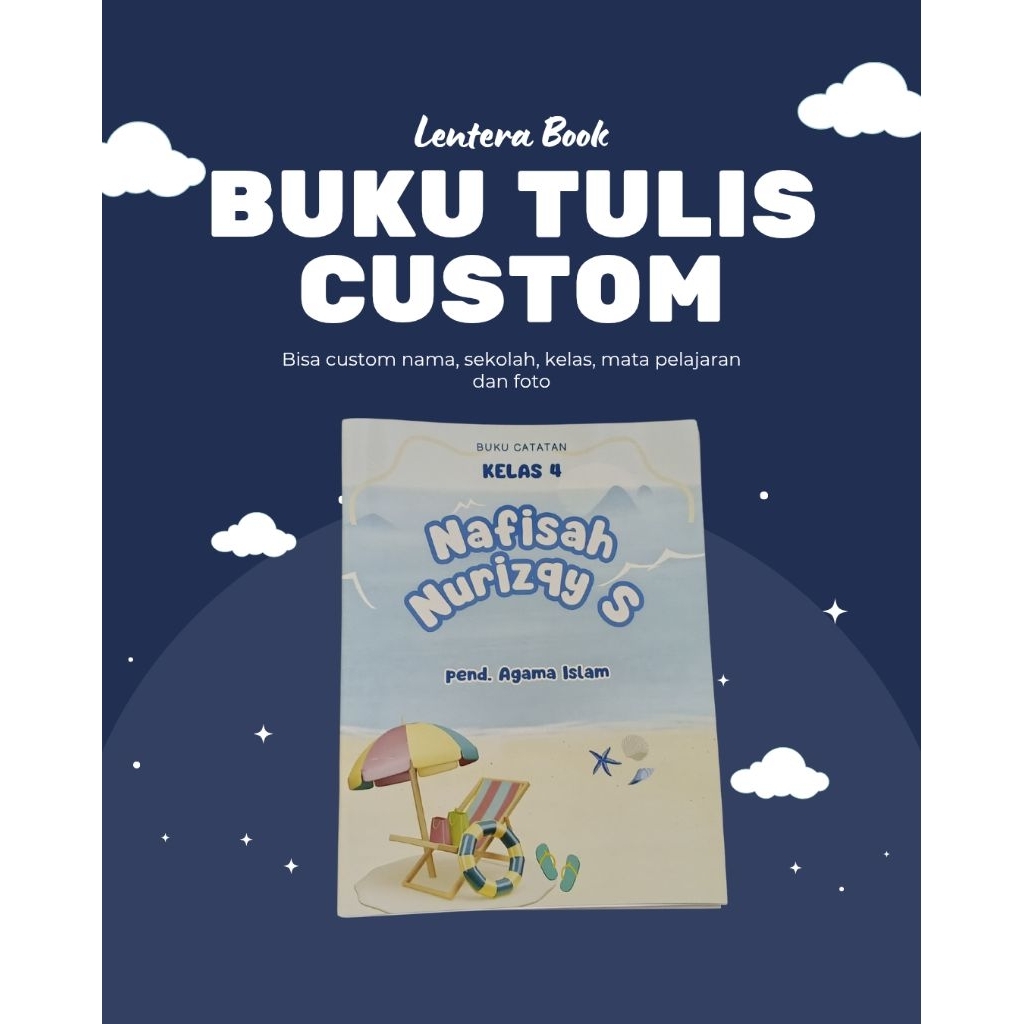 

Buku Tulis Custom Nama dan Tambah Foto