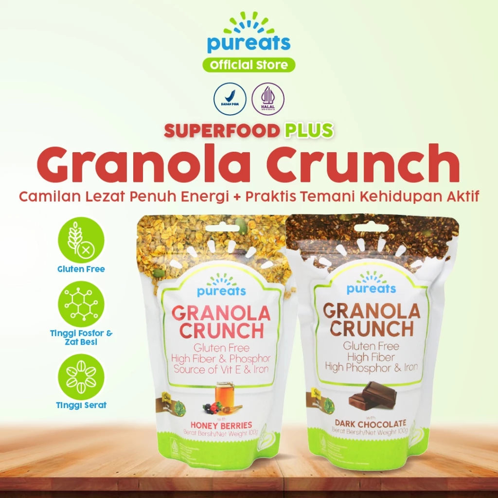 

Pureats Granola Crunch - ASI Booster Plus - Sereal Sarapan Sehat / Granola