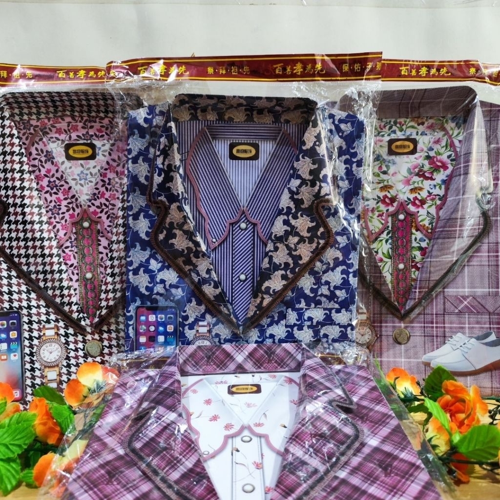 Kertas Sembahyang Baju Leluhur Model Jas Pria Dan Blazer Wanita Dalam Kemasan Plastik