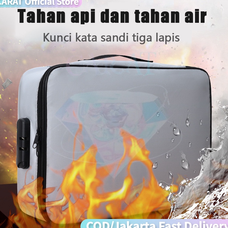 KODE G85Y CARAT Tas penyimpanan dokumen tahan api dan rak dokumen folder dua bagian
