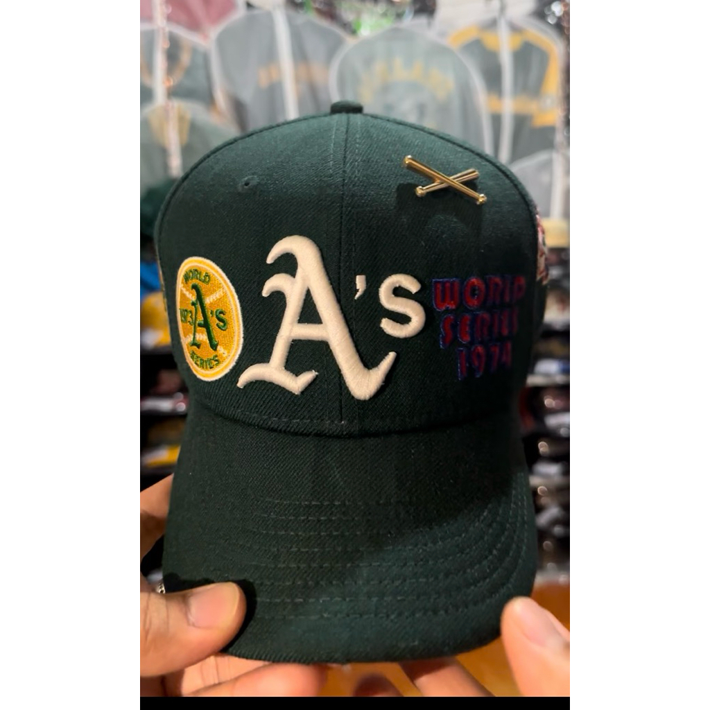 New Era X MLB Oakland Athletics (A’s) History Champ 9x World Series 100% Wool