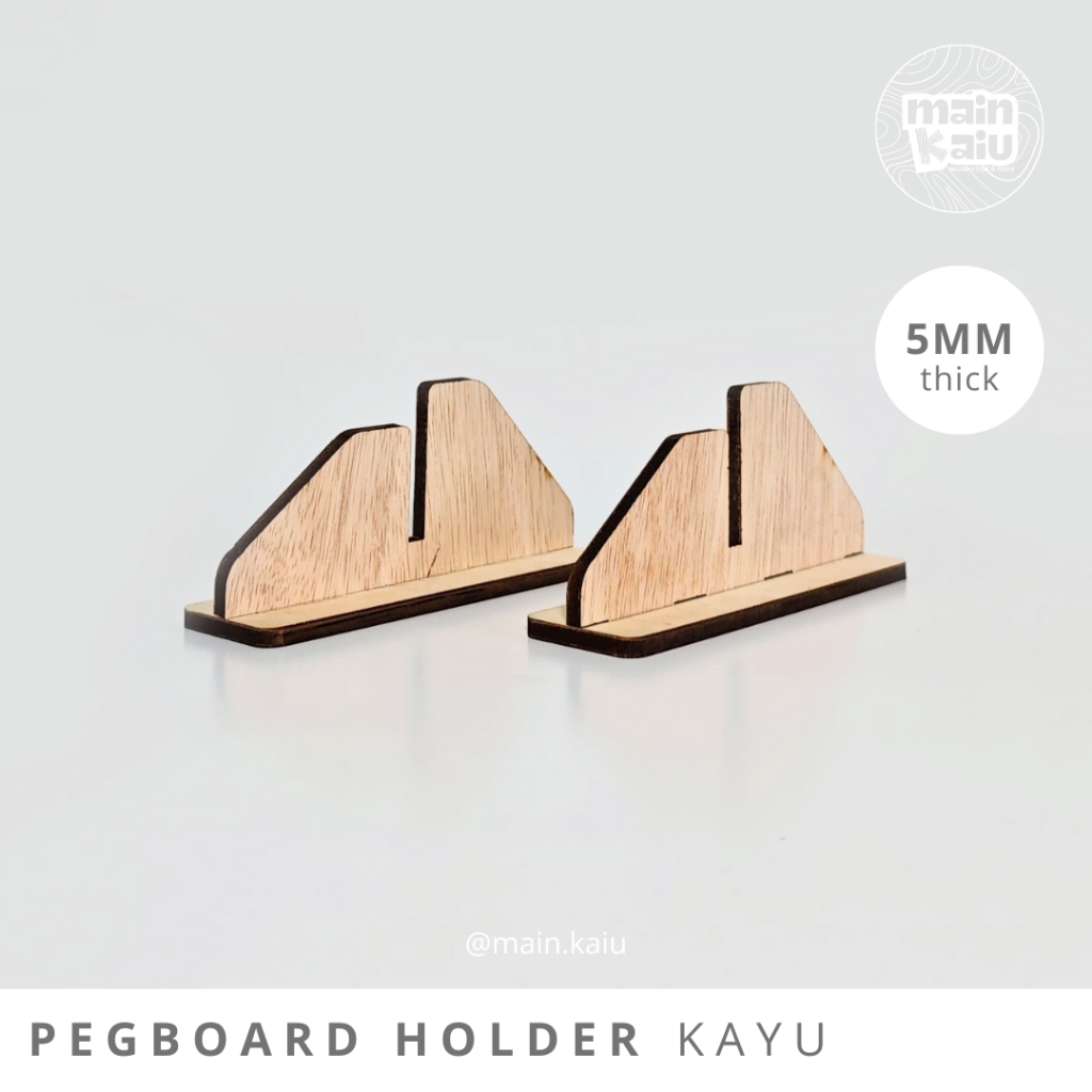 MAIN.KAIU Pegboard Holder / Stand Meja Pegboard Kayu - 5mm