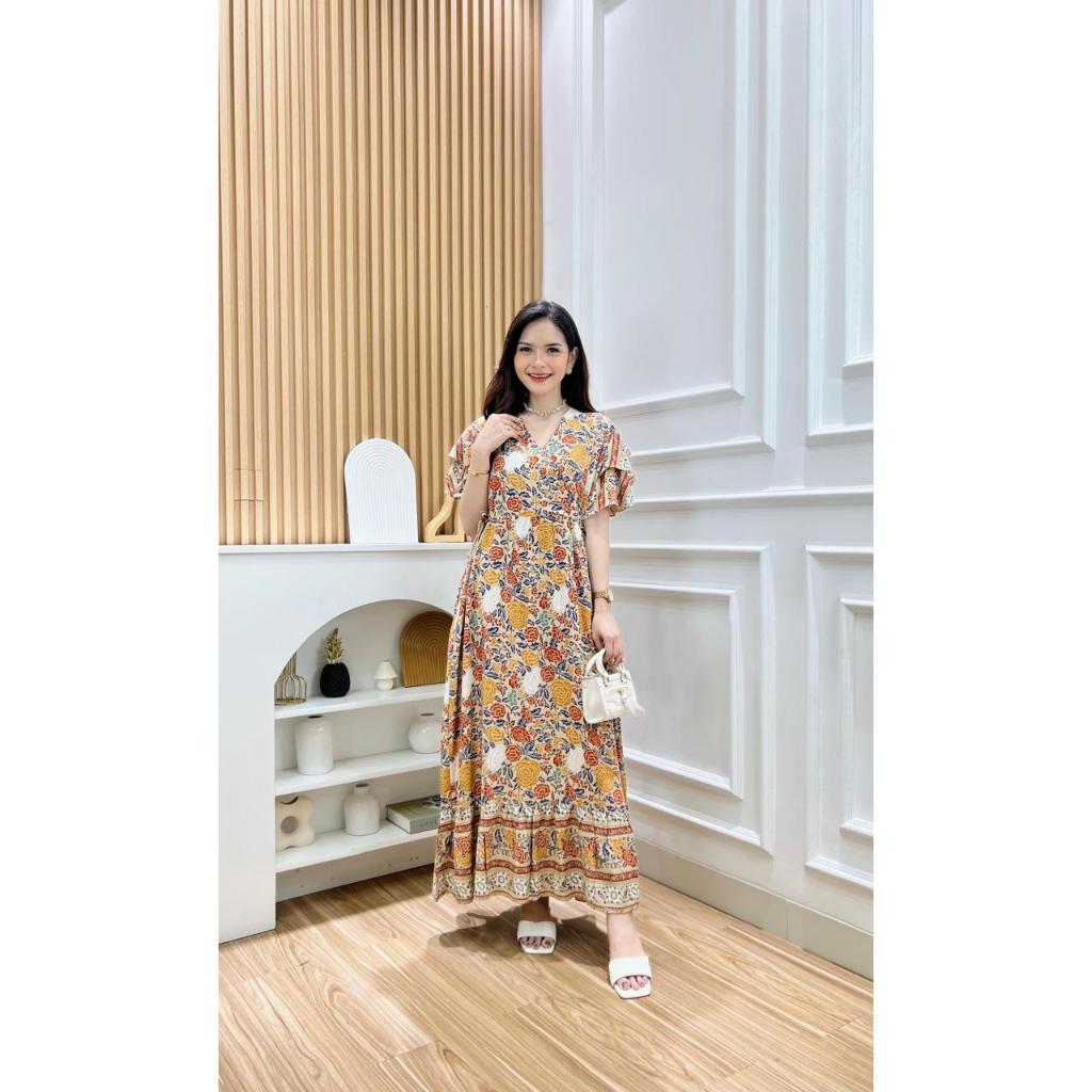 DRESS SABRINA DASTER KEKINIAN // DASTER KIMONO LENGAN PENDEK // DASTER KIMONO CANTIK MOTIF KEKINIAN 