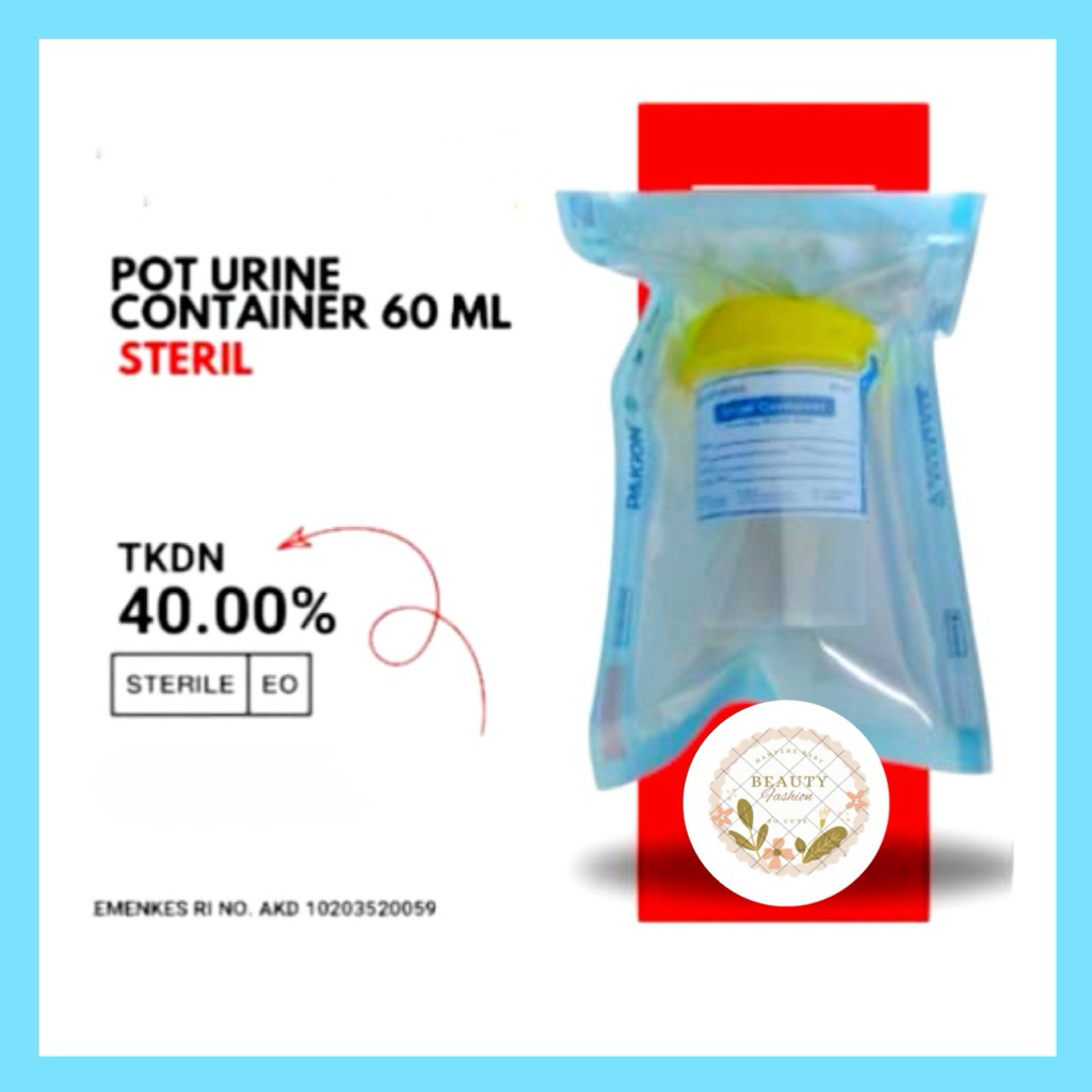 Urine Container Steril/Non Steril 60ml Pot Urin Wadah Sampel Urine