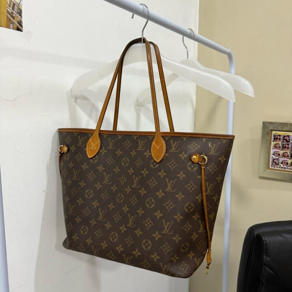 preloved LV neverfull mm monogram tote bag branded