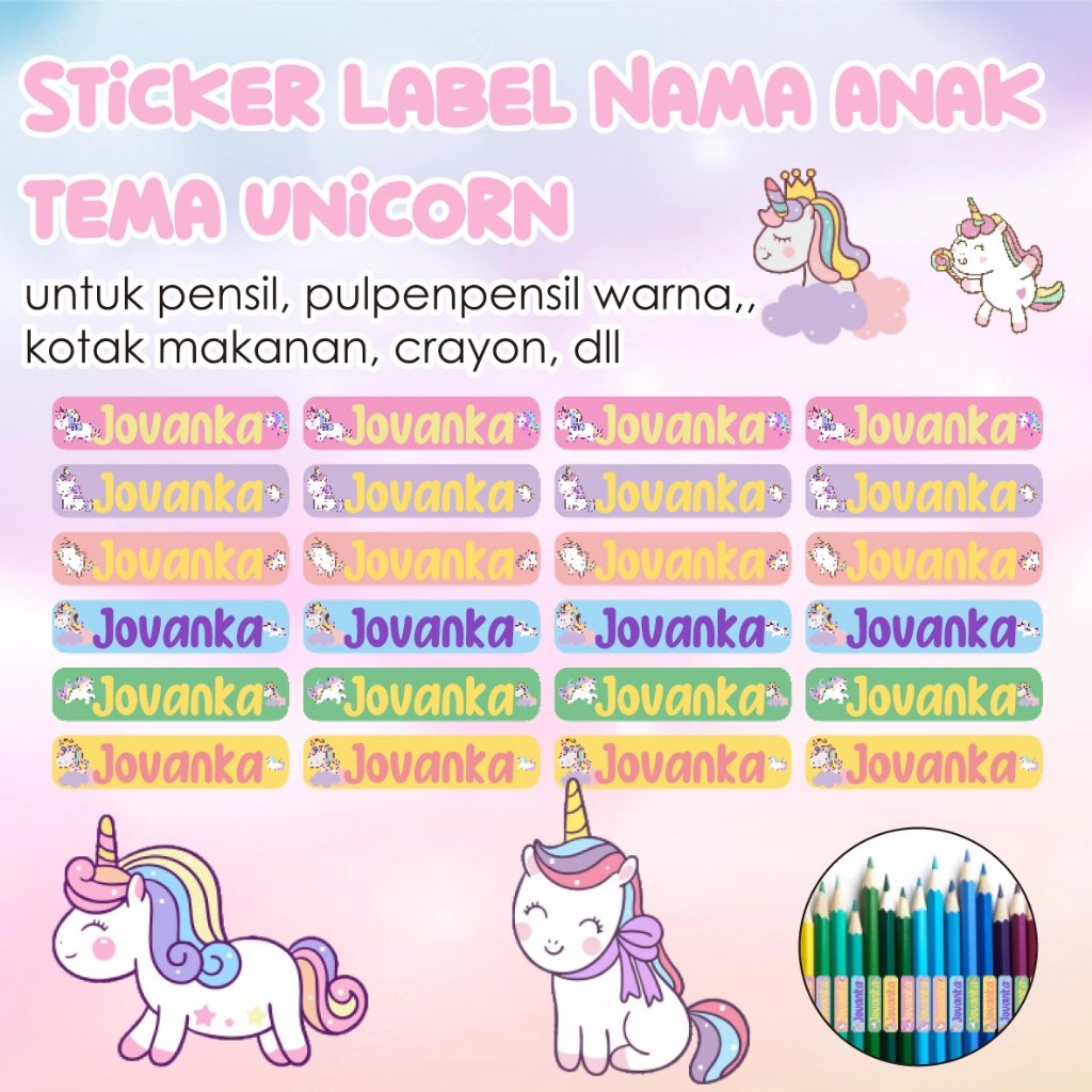 

STIKER WATERPROOF CUSTOM FOTO ANAK / GAMBAR KARAKTER LABEL NAMA 6X0,7 CM PENSIL, PULPEN, KOTAK MAKAN, BUKU, BOTOL MINUM VYNIL ANTI AIR CUSTOM NAMA