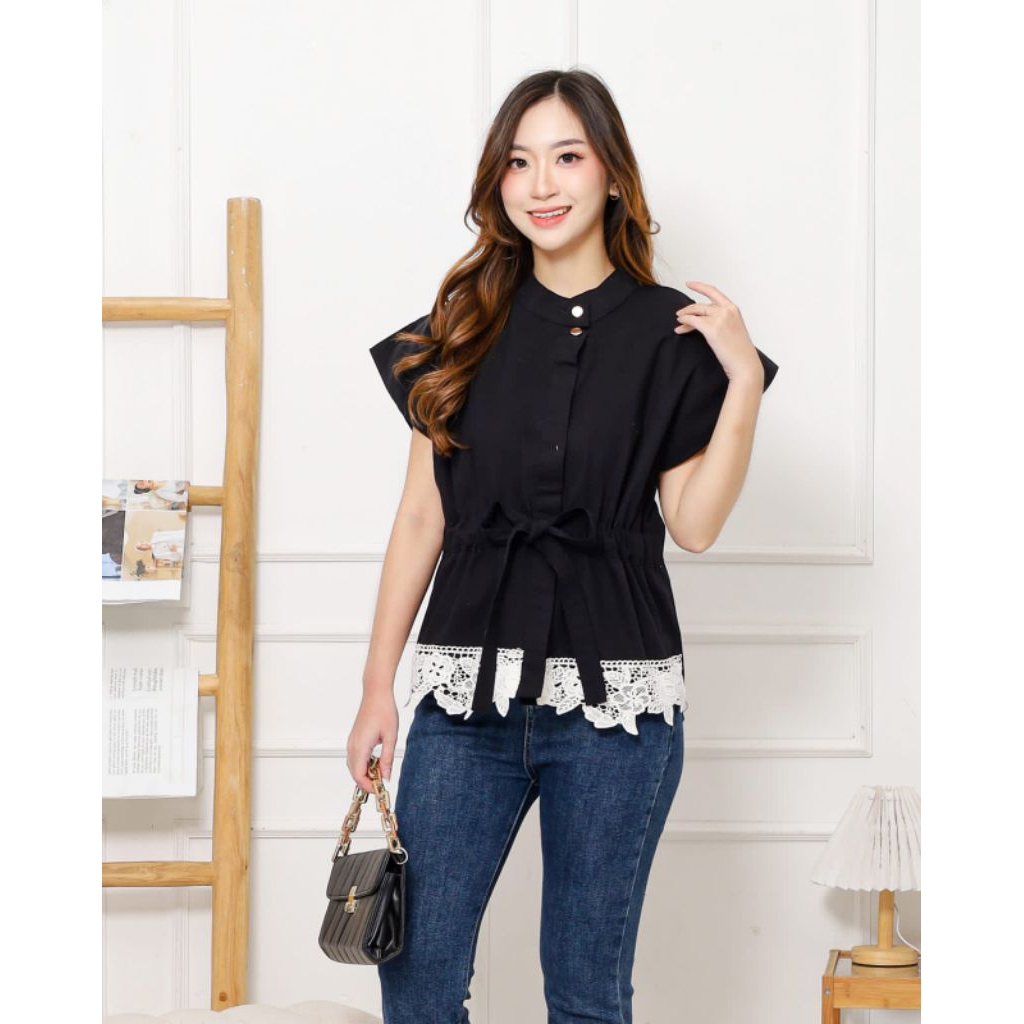 Vest renda katun Viona/Vest katun/vest renda/vest Korean style