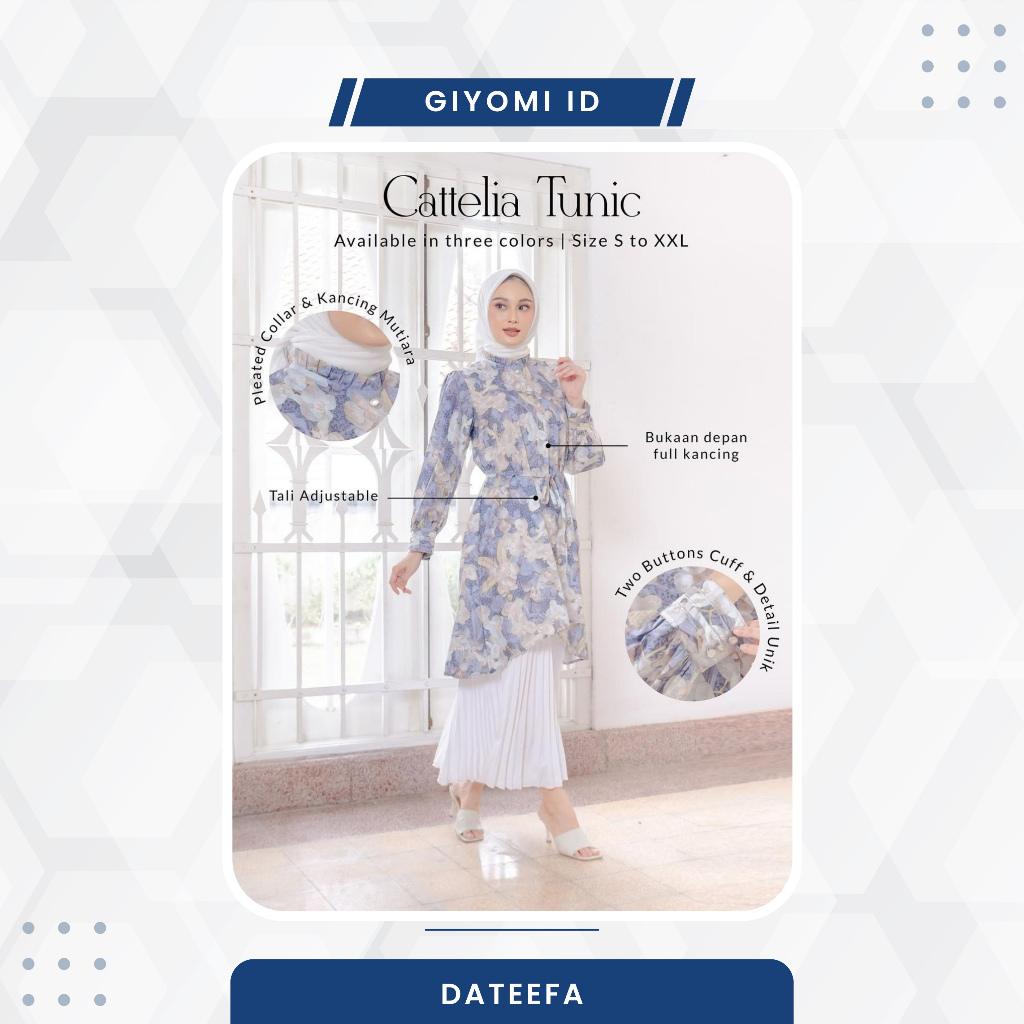 GIYOMI ID - Cattelia Tunic (Tunik Wanita/Tunik Bahan Polysilk/Baju Atasan Wanita)