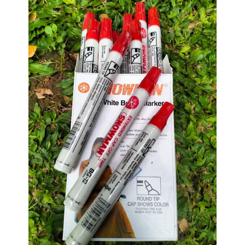 

KODE E89J spidol snowman whiteboard BG12 warna merah 1 lusin isi 12pcs