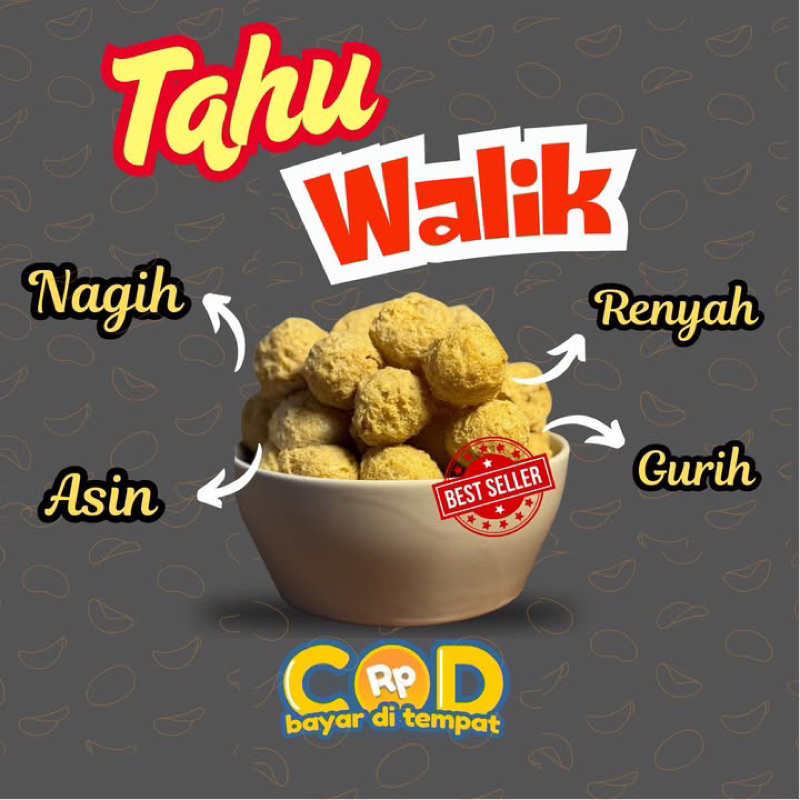 

Cemilan 1Kg VIRAL Tahu Walik Crispy COD BAYAR DITEMPAT
