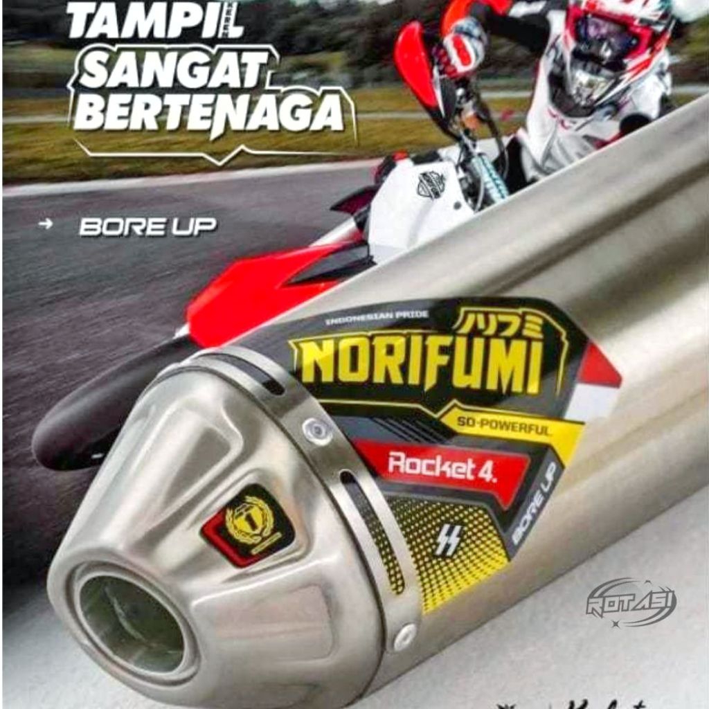 Knalpot Noifumi Rocket 4 So Power Full Standard dan Bore Up PNP KLX 140 150/CRF 150L/DTRACKER/WR155/