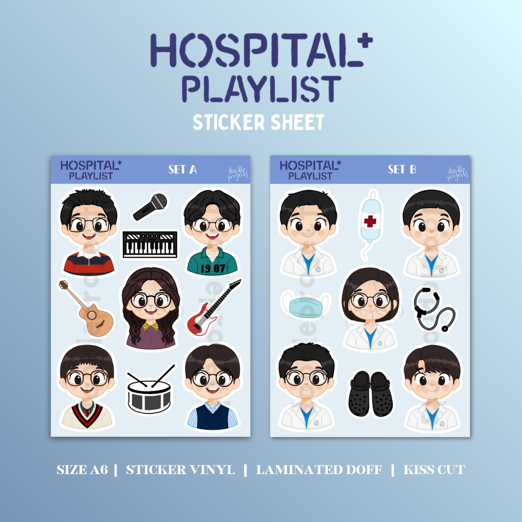 

Hospital Playlist [슬기로운 의사생활] Kdrama Fanart Merch Sticker Sheets