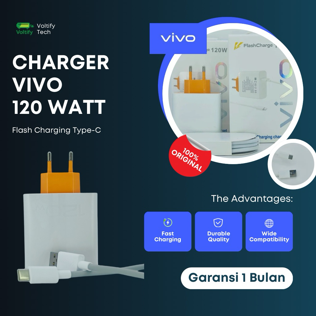 Charger Vivo Type C 120W Flash Charger Original