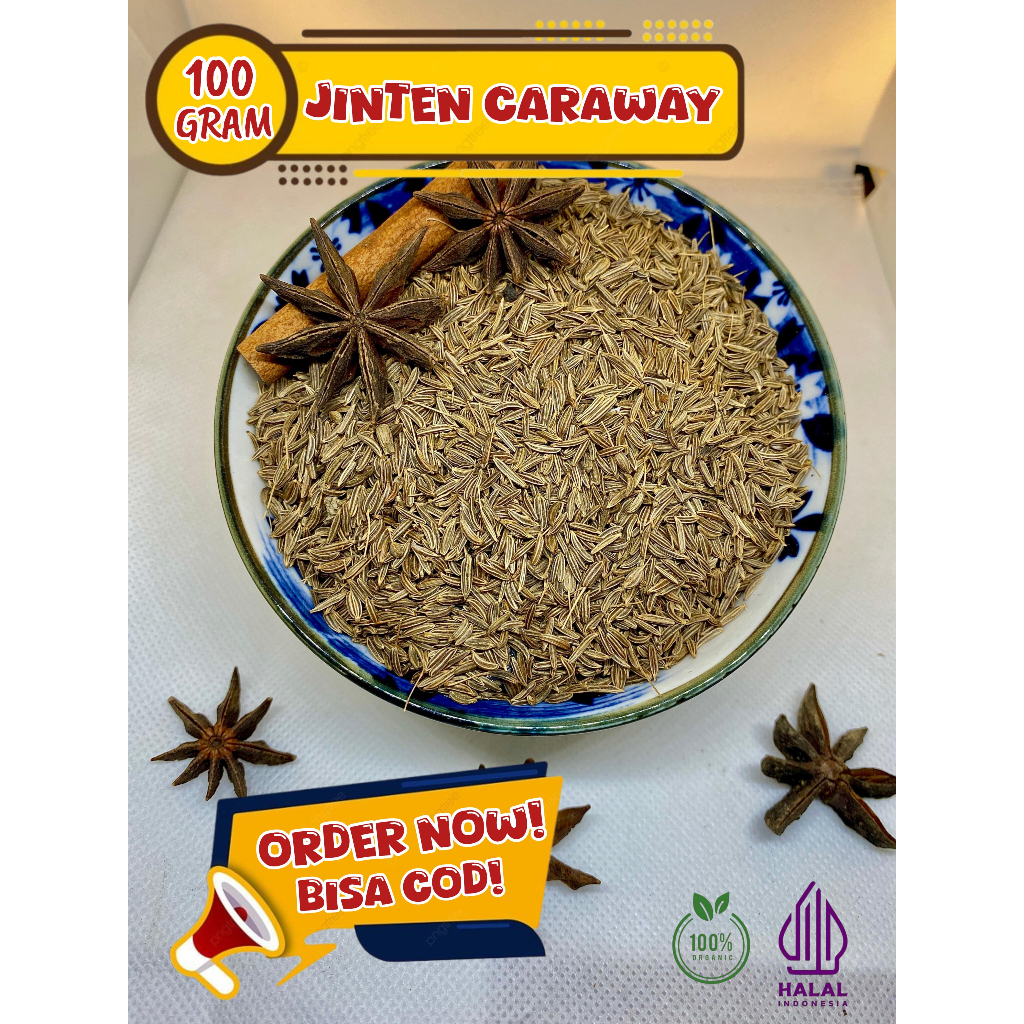 

Jinten caraway / jintan masak / kemasan 100gram / bumbu rempah dapur terbaik