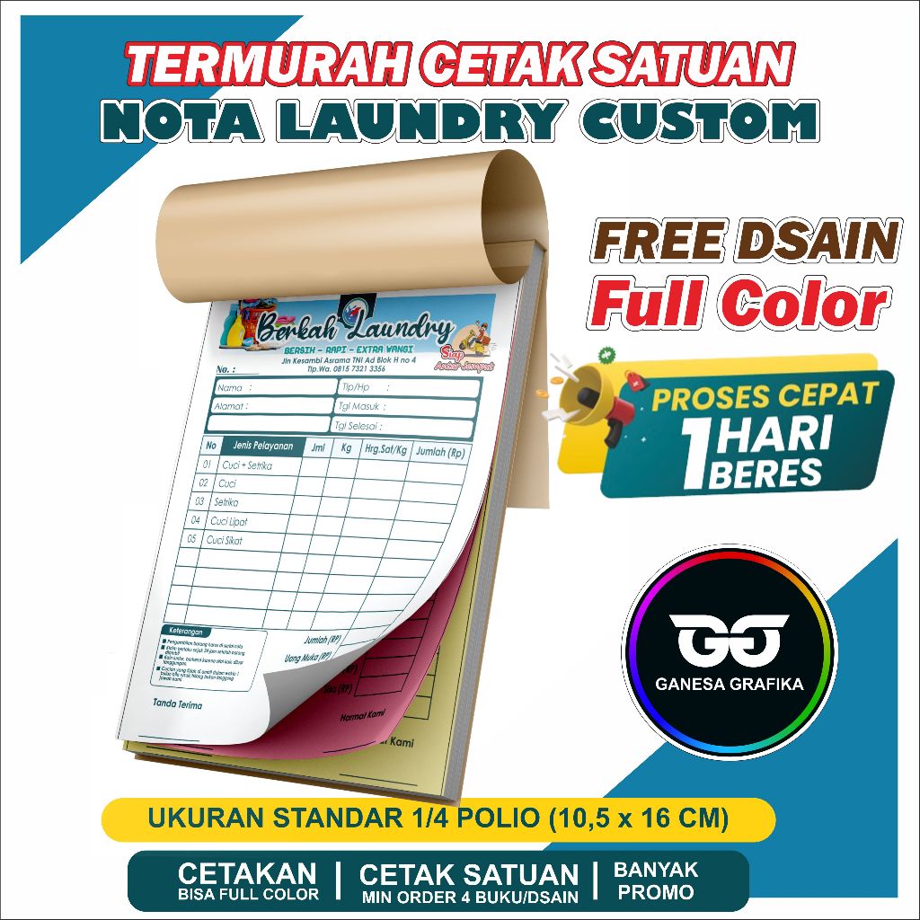 

nota laundry custom nama nota laundry 2 rangkap nota laundry 3 rangkap nota londry 2 ply nota custom