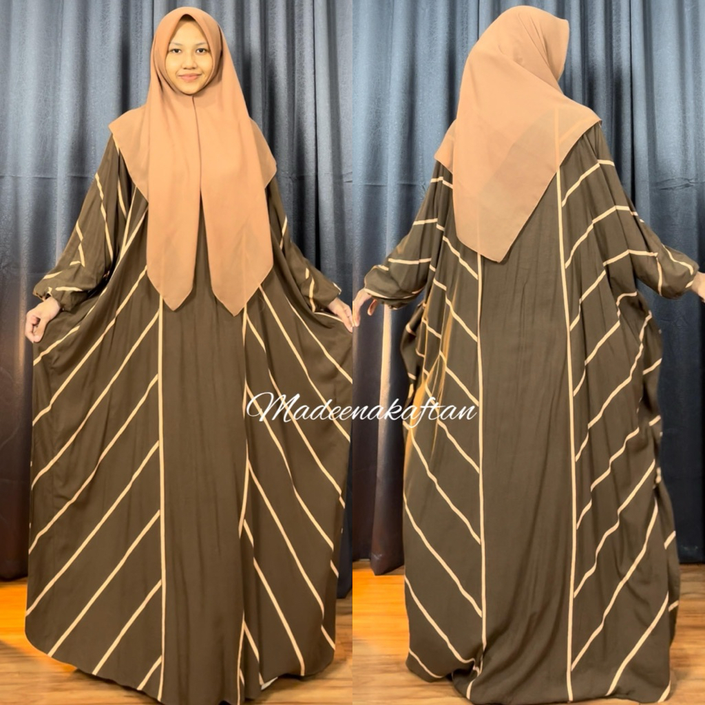 Gamis Kaftan Aluna Ukuran Jumbo Bahan Rayon Adem Tebal Busui Bumil Dress Abaya Wanita Remaja Dewasa 